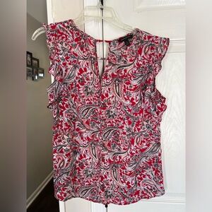 Banana Republic Red Paisley Blouse